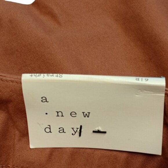 NWT a new day straight high rise stretch size 6 color brown Women's Trouser Pant - Picture 5 of 7